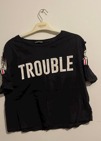 Siyah Baskılı Loose Fit Tişört - Görsel 3