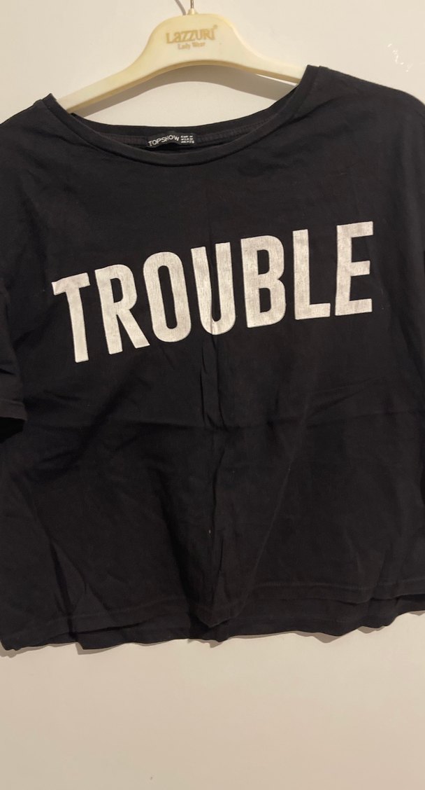 Siyah Baskılı Loose Fit Tişört - Görsel 2