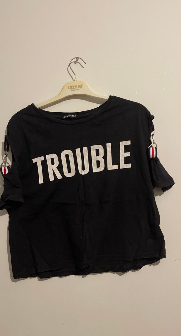 Siyah Baskılı Loose Fit Tişört - Görsel 3