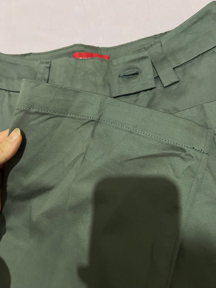 Kadın Yeşil Kemerli Midi Kumaş Pantolon - Görsel 2