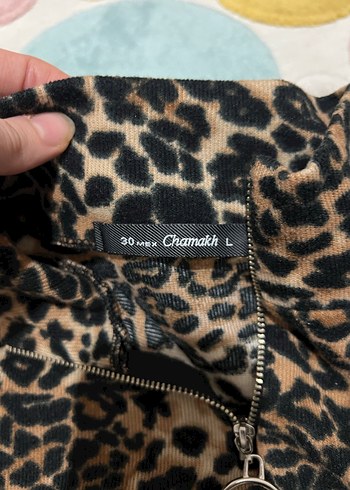 Kahverengi Leopar Desenli Peluş Kadın Ceket - Görsel 2