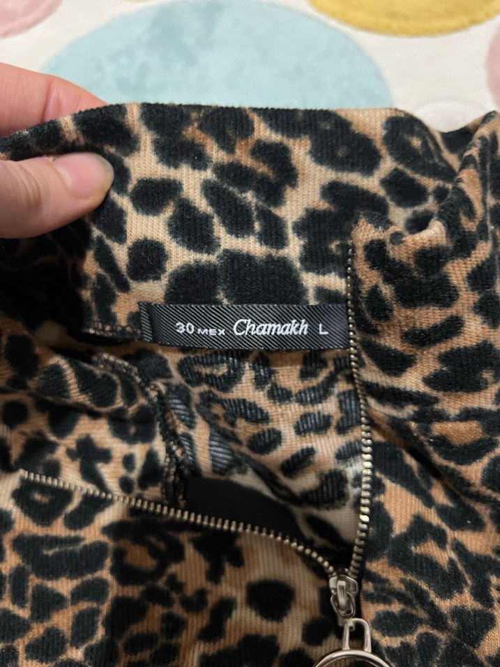 Kahverengi Leopar Desenli Peluş Kadın Ceket - Görsel 2