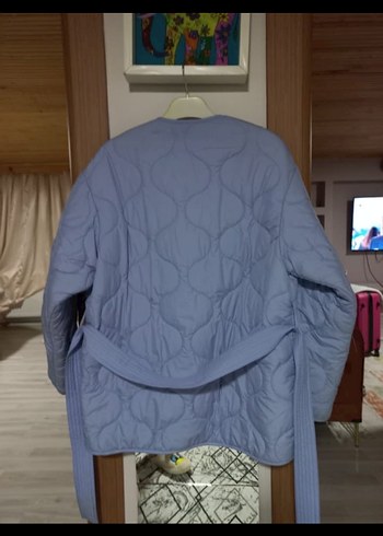 Mavi Düğmeli Rahat Kesim Kadın Ceket - Görsel 2