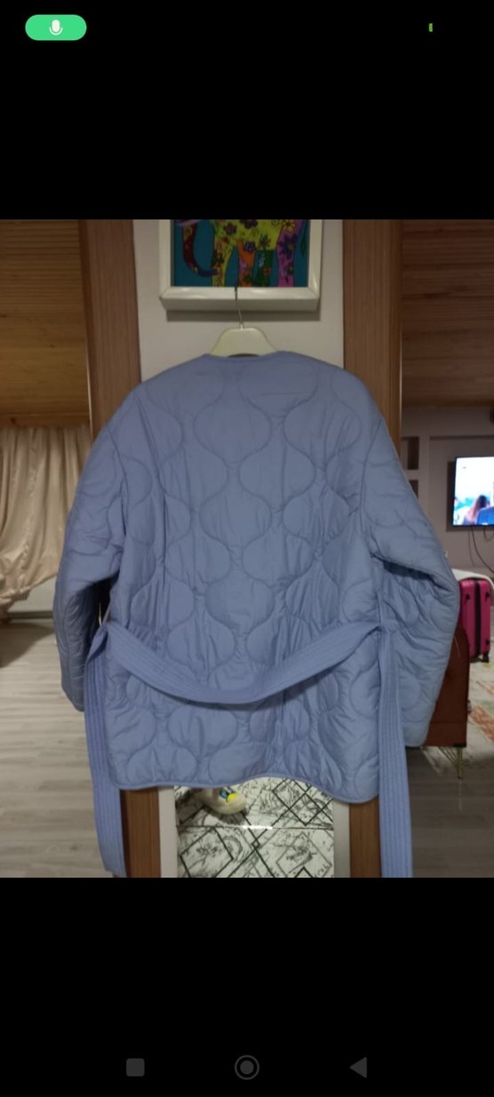 Mavi Düğmeli Rahat Kesim Kadın Ceket - Görsel 2