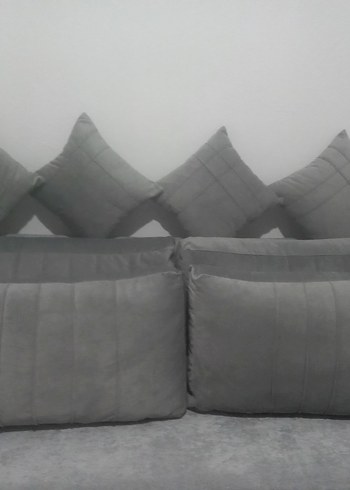 Gri Modern koltuk sirt minderi kiliflari - Görsel 7