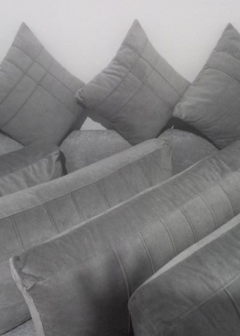 Gri Modern koltuk sirt minderi kiliflari - Görsel 3