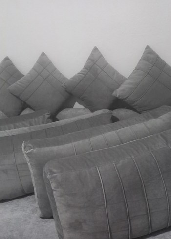 Gri Modern koltuk sirt minderi kiliflari - Görsel 2