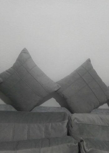 Gri Modern koltuk sirt minderi kiliflari - Görsel 6