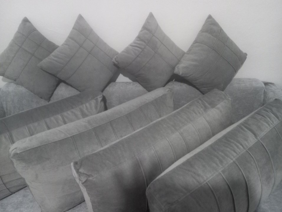 Gri Modern koltuk sirt minderi kiliflari - Görsel 3