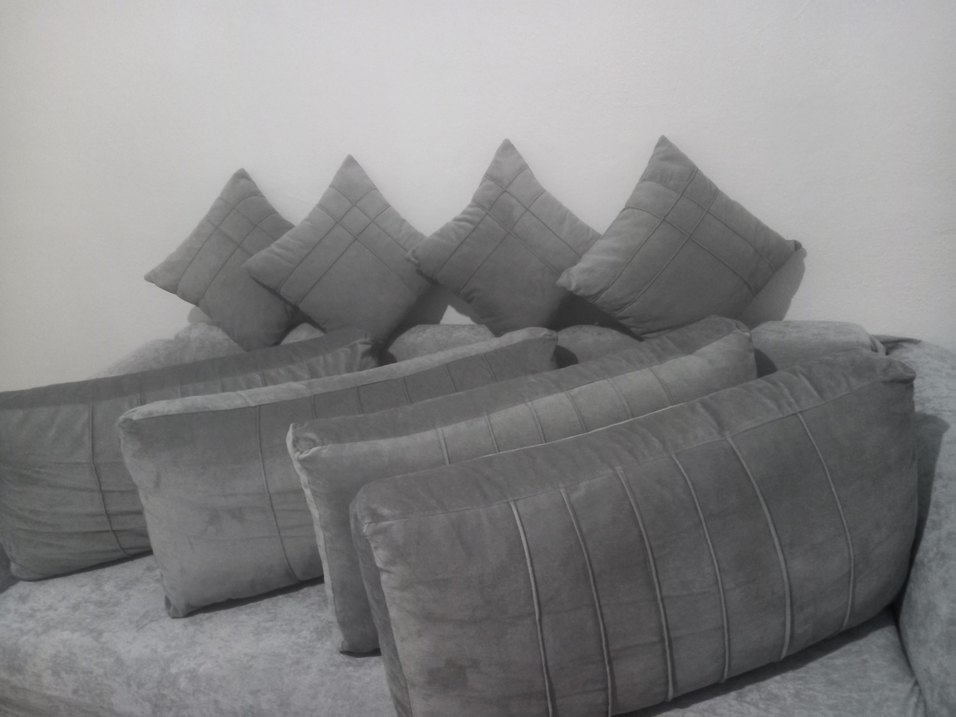 Gri Modern koltuk sirt minderi kiliflari - Görsel 2