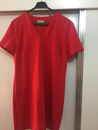 Mudo 42 beden canlı kırmızı elbise