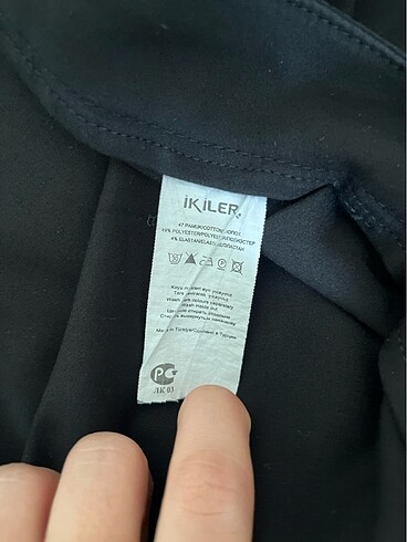 48 Beden İkiler Kadın Siyah Kumaş Pantolon