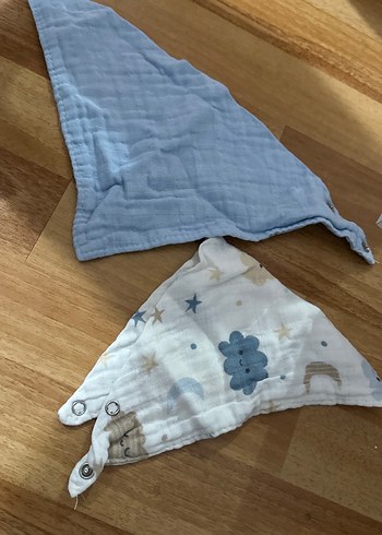 Nakışlı Mavi Bebek Önlüğü Seti - Görsel 2