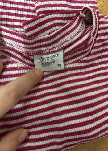 Bordo Çizgili Çocuk İçlik - Görsel 3