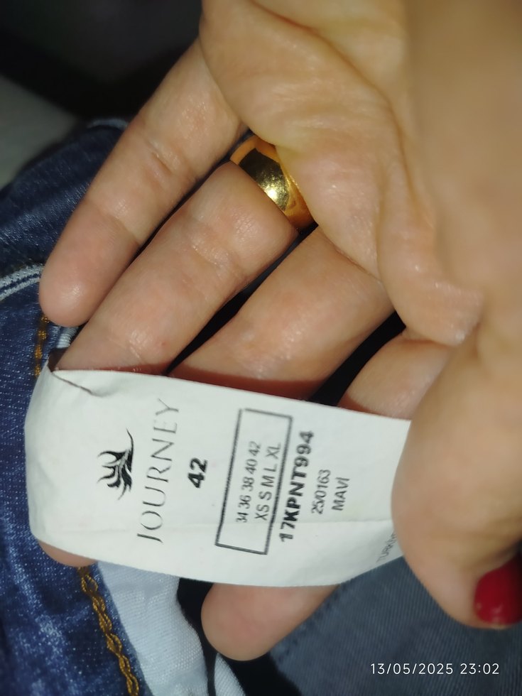Mavi Bol Kesim Kadın Kot Pantolon - Görsel 3
