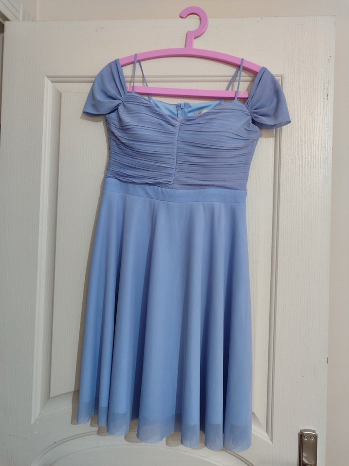 Lila Şifon Astarlı Kısa Mezuniyet&Gece Elbisesi - Görsel 2