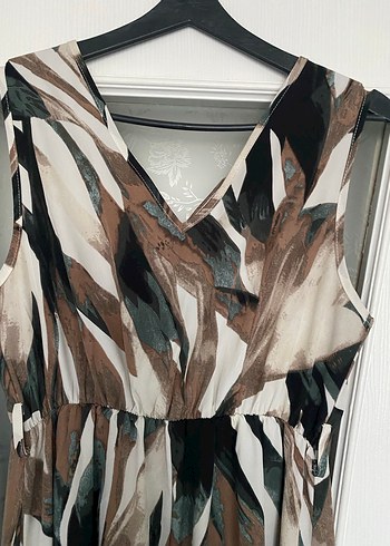 V Yaka Salaş Bohem Uzun Elbise - Görsel 6