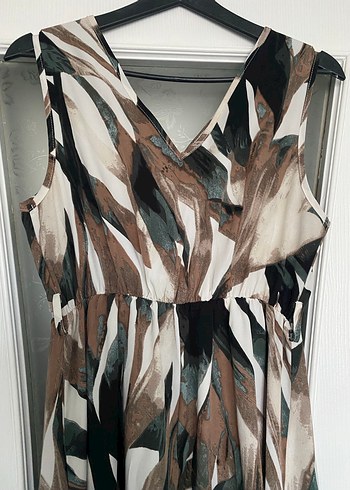 V Yaka Salaş Bohem Uzun Elbise - Görsel 7