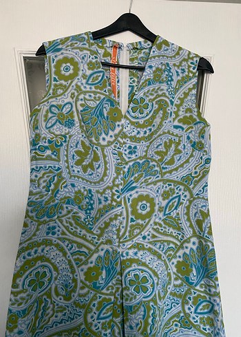 Bohem V Yaka Uzun Desenli elbise - Görsel 7