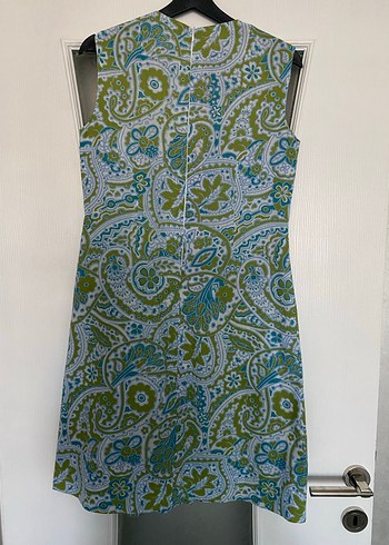 Bohem V Yaka Uzun Desenli elbise - Görsel 6