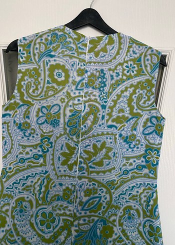 Bohem V Yaka Uzun Desenli elbise - Görsel 4