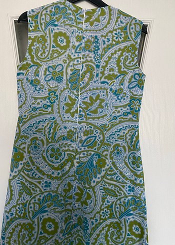 Bohem V Yaka Uzun Desenli elbise - Görsel 5