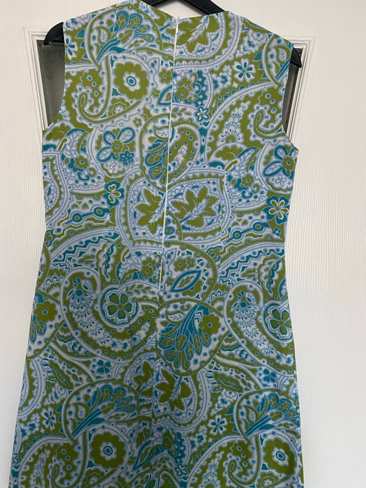 Bohem V Yaka Uzun Desenli elbise - Görsel 5