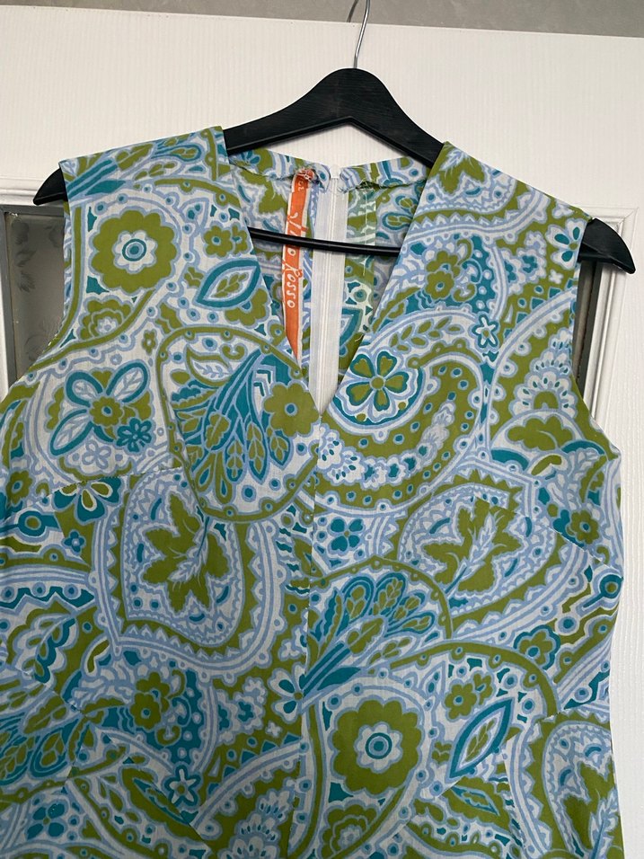 Bohem V Yaka Uzun Desenli elbise - Görsel 3