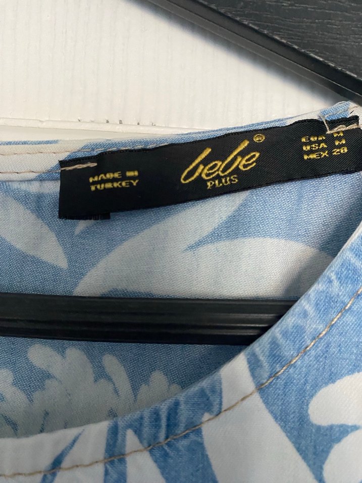 Bohem V Yaka Mavi Baskılı elbise - Görsel 5