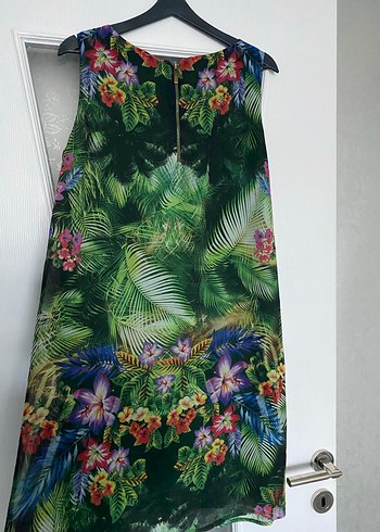 Yeşil Desenli Midi Bohem Elbise - Görsel 5