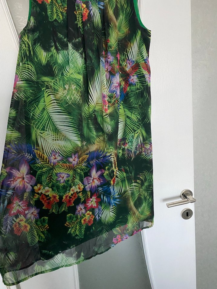 Yeşil Desenli Midi Bohem Elbise - Görsel 3