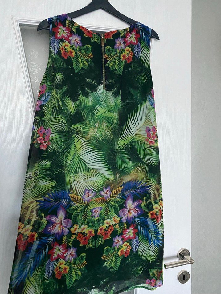 Yeşil Desenli Midi Bohem Elbise - Görsel 5