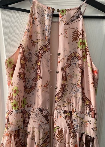 Pembe Bohem Yılan Desenli Uzun Elbise - Görsel 8