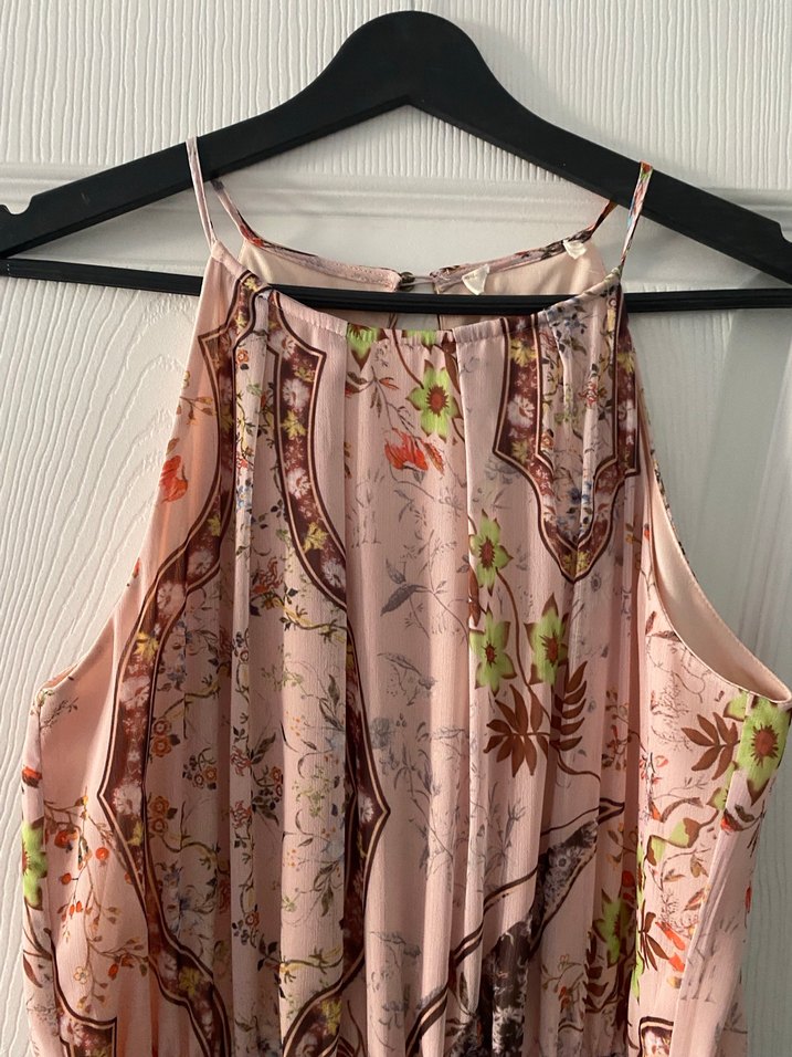 Pembe Bohem Yılan Desenli Uzun Elbise - Görsel 3