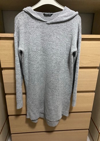 Gri Kadın Uzun Kollu Örgü Kazak - Görsel 2