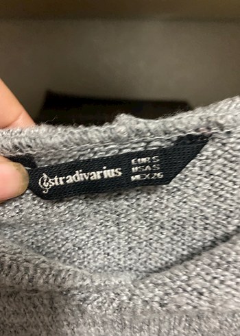 Gri Kadın Uzun Kollu Örgü Kazak - Görsel 5