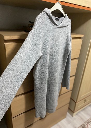 Gri Kadın Uzun Kollu Örgü Kazak - Görsel 3