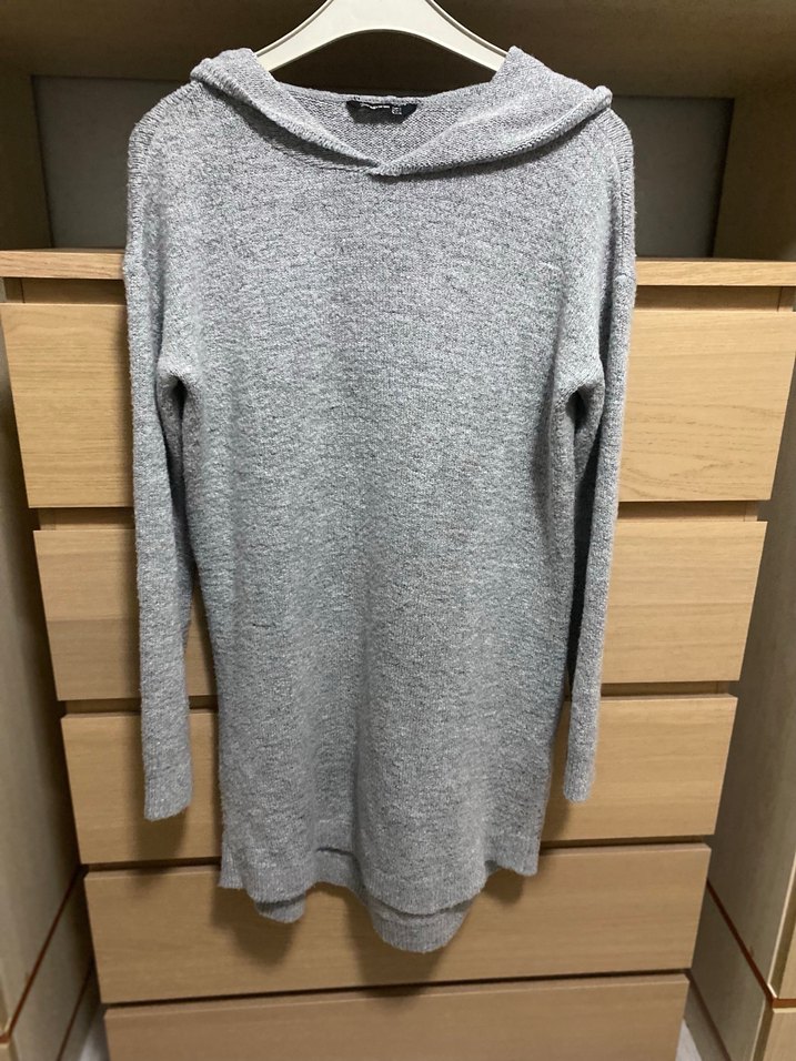 Gri Kadın Uzun Kollu Örgü Kazak - Görsel 2