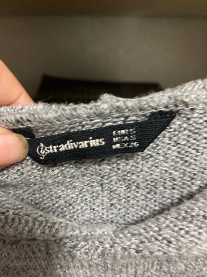 Gri Kadın Uzun Kollu Örgü Kazak - Görsel 5