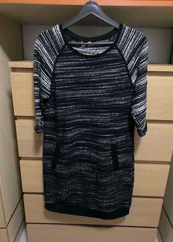 Gri Kadın Yün Örgü elbise - Görsel 4