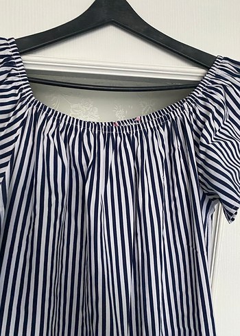 Gri Çizgili Midi Kadın Elbise - Görsel 4