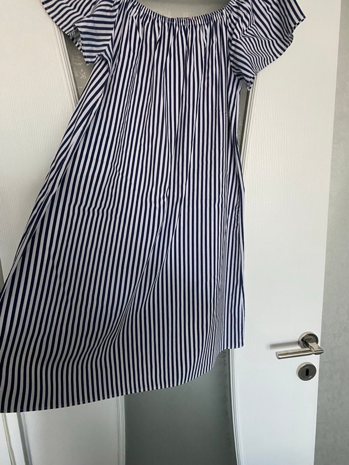 Gri Çizgili Midi Kadın Elbise - Görsel 3