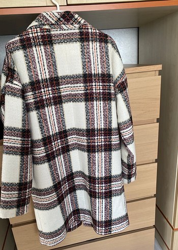 Kadın Ekose Midi Düğmeli Ceket - Görsel 6