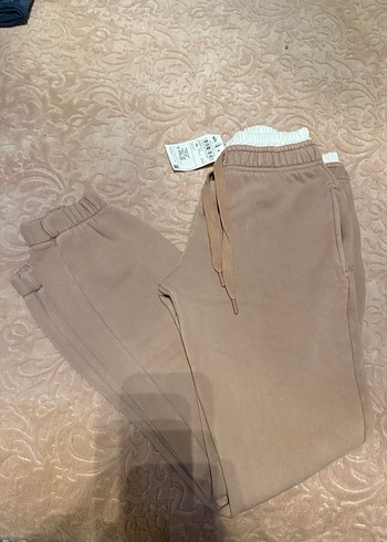 xs Beden Bej Pamuklu Rahat Kesim Kadın Eşofman