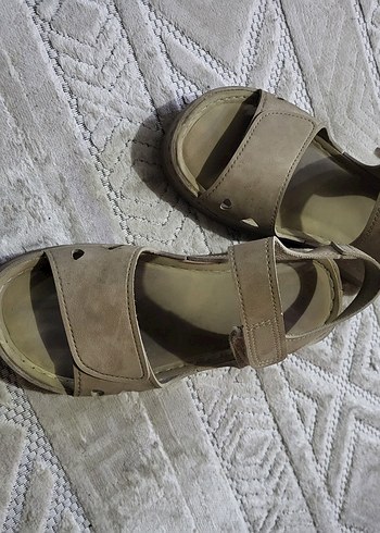 Bej Dolgu Topuklu Tokalı Kadın Sandalet - Görsel 4