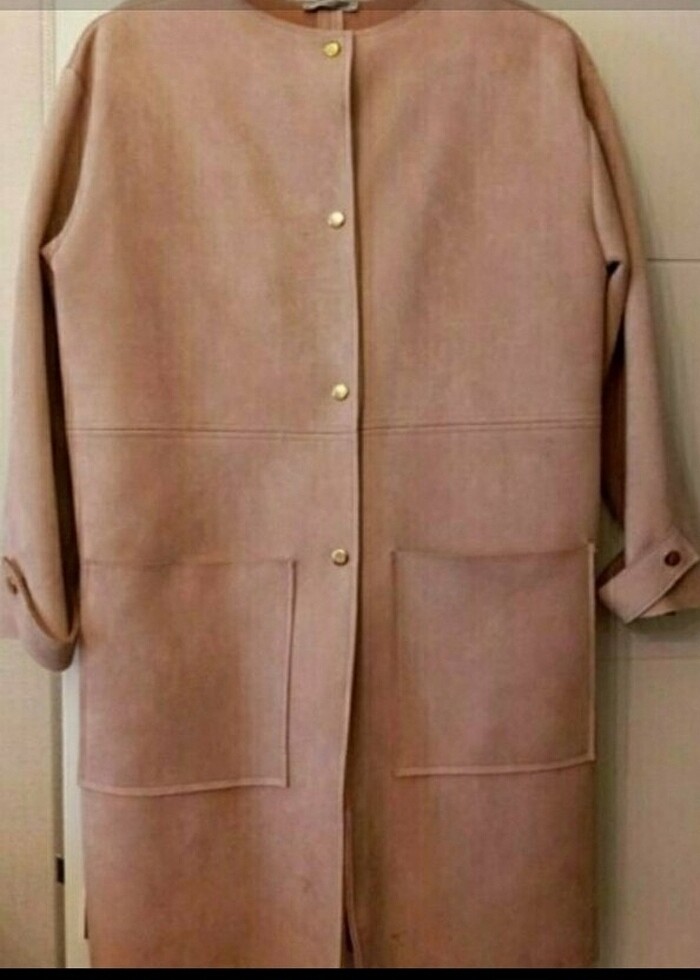 Zara süet görünümlü trenckot - Görsel 3