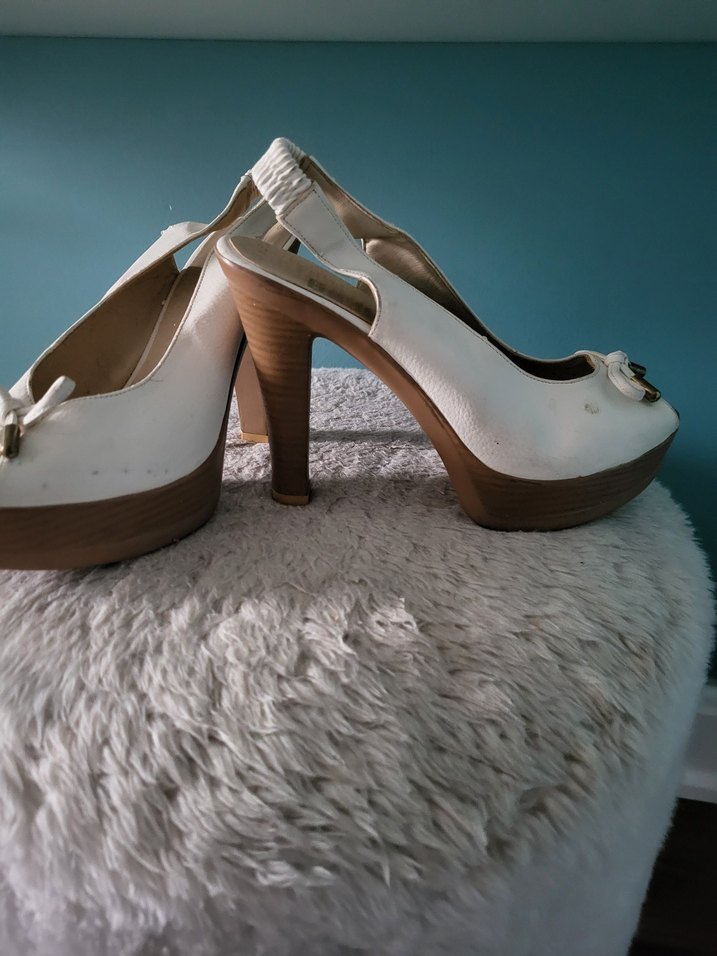 Beyaz Platform Topuklu Kadın Ayakkabı - Görsel 2