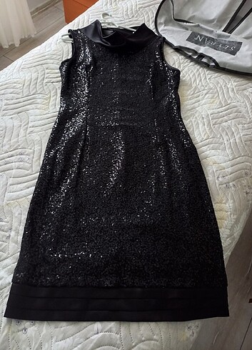 Abiye pul işlemeli elbise - Görsel 3