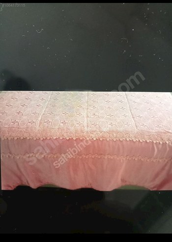 Nakışlı Pembe Yatak Örtüsü - Görsel 4