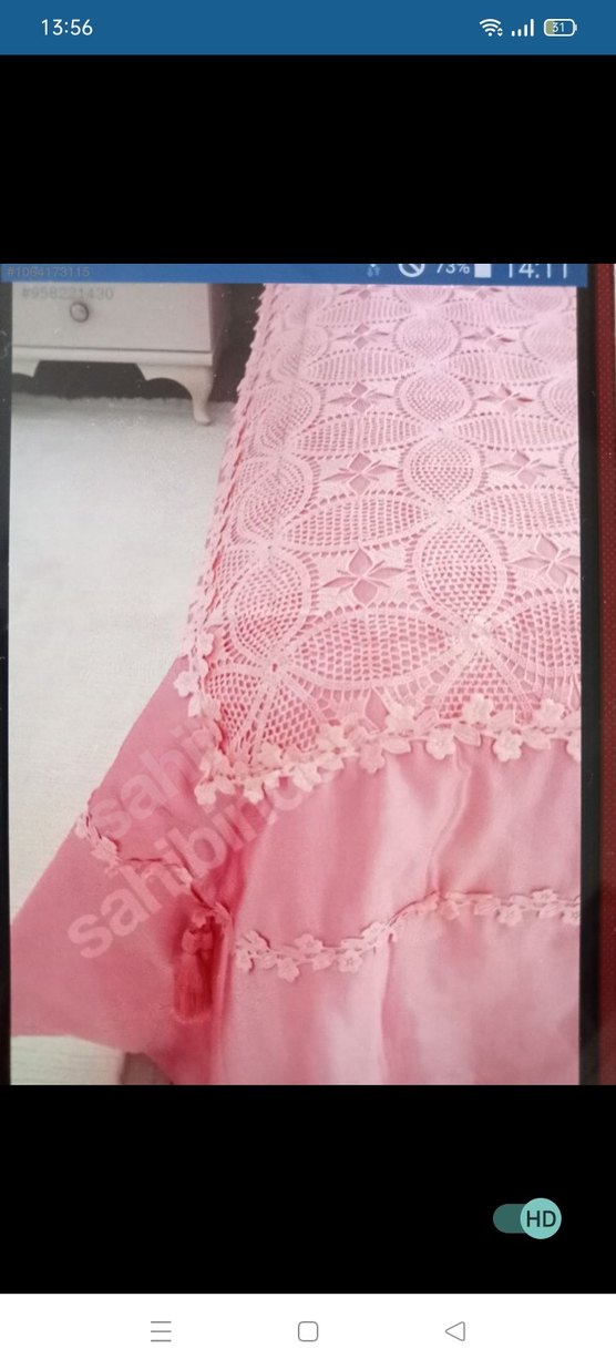 Nakışlı Pembe Yatak Örtüsü - Görsel 2